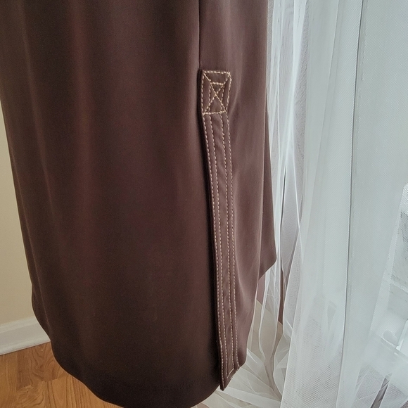 Euc Express Brown Polyester Coat Dress Size 5/6 - Picture 4 of 9